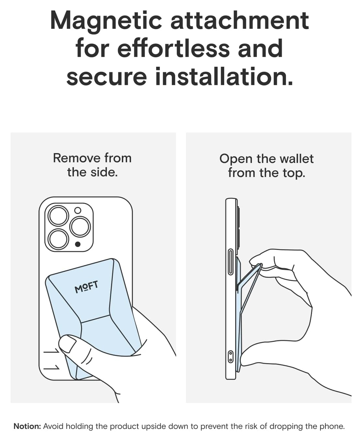 MOFT MOVAS Snap-On MagSafe Kaarthouder Vegan Leer Pasjeshouder Licht Blauw afbeelding 7