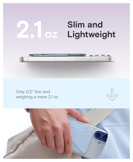 MOFT MOVAS Snap-On MagSafe Kaarthouder Vegan Leer Pasjeshouder Licht Blauw afbeelding 3