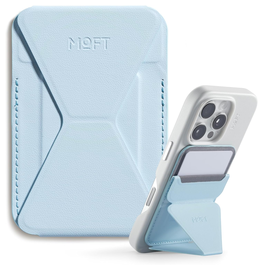 MOFT MOVAS Snap-On MagSafe Kaarthouder Vegan Leer Pasjeshouder Licht Blauw afbeelding