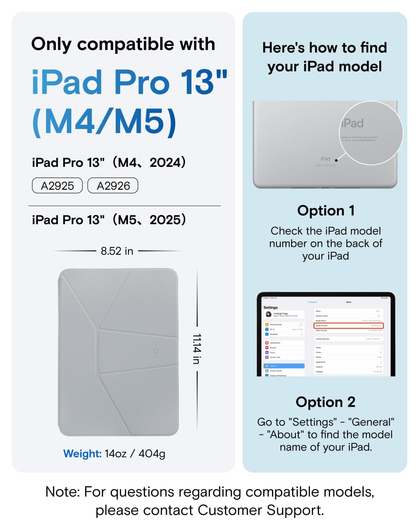 MOFT Dynamic Folio iPad Pro 13 (2024/2025) Hoes Book Case met Standaard Grijs afbeelding 2