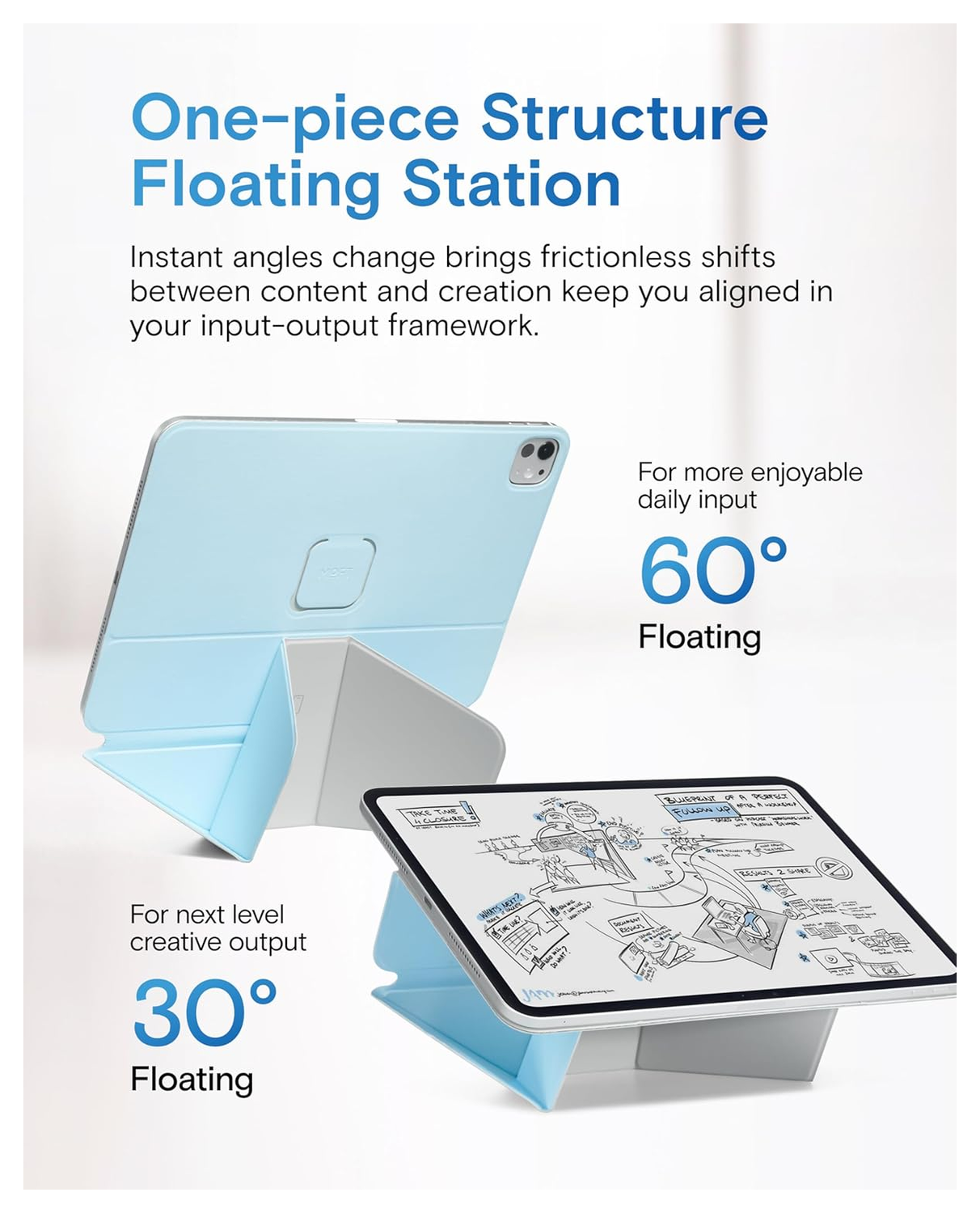 MOFT Dynamic Folio iPad Pro 13 (2024/2025) Hoes Book Case met Standaard Blauw afbeelding 5