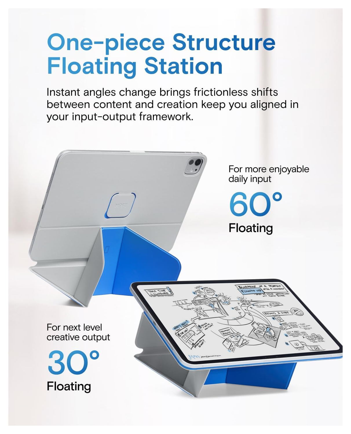 MOFT Dynamic Folio iPad Pro 12.9 Hoes Book Case met Standaard Grijs afbeelding 5