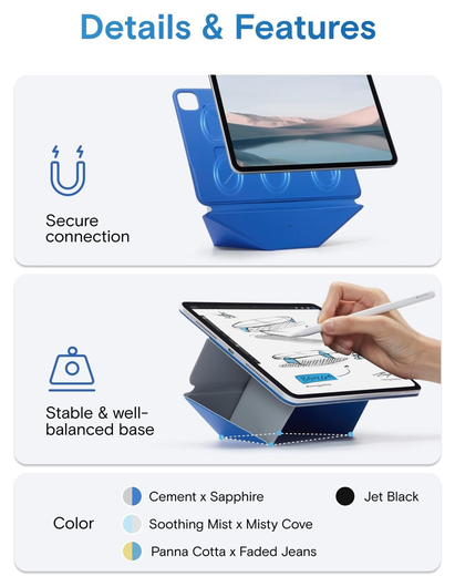 MOFT Dynamic Folio iPad Pro 12.9 Hoes Book Case met Standaard Grijs afbeelding 10