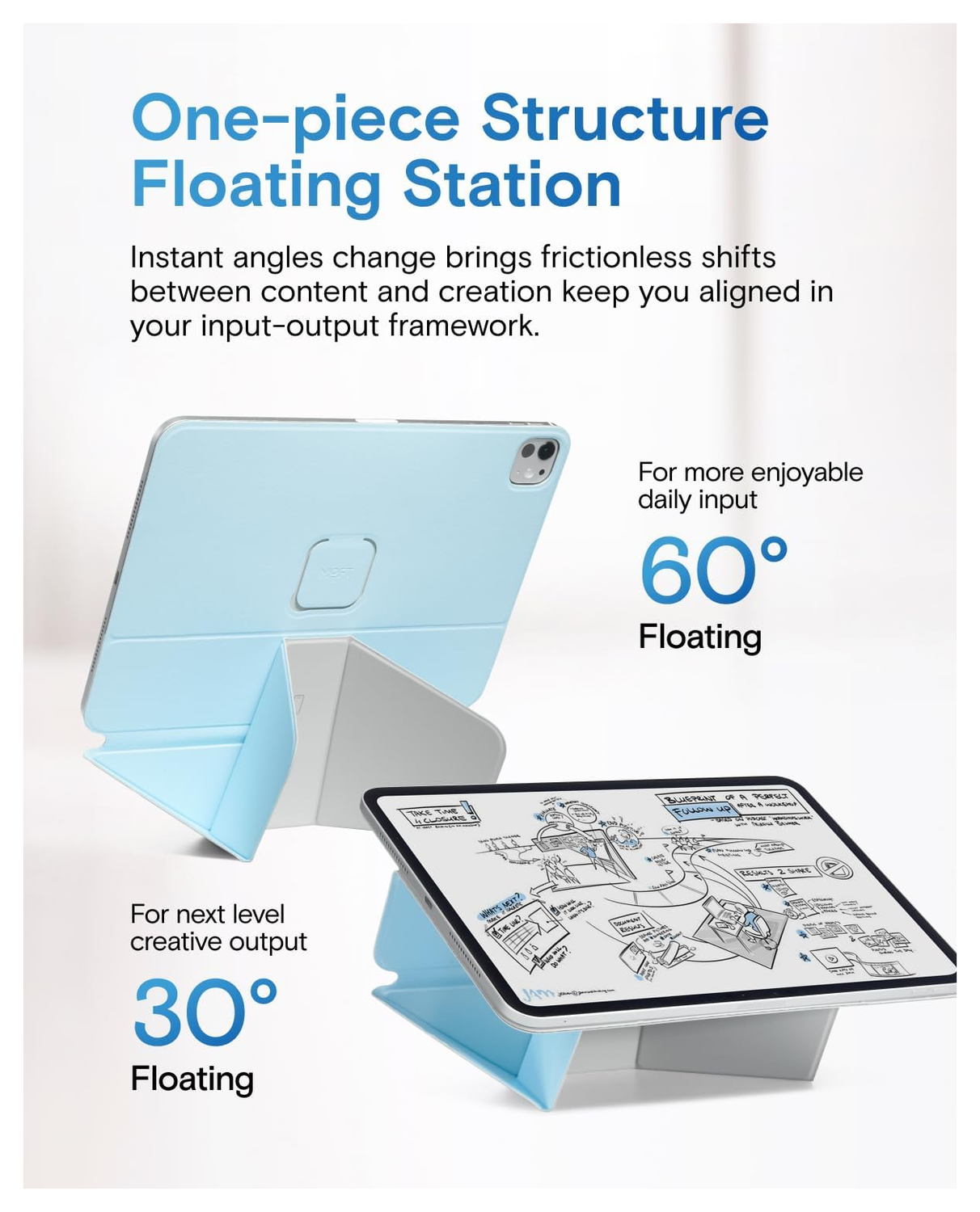 MOFT Dynamic Folio iPad Pro 12.9 Hoes Book Case met Standaard Blauw afbeelding 5