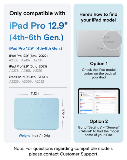 MOFT Dynamic Folio iPad Pro 12.9 Hoes Book Case met Standaard Blauw afbeelding 2