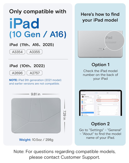 MOFT Dynamic Folio iPad 11 (2025) / 10.9 (2022) Hoes Book Case Standaard Grijs afbeelding 2
