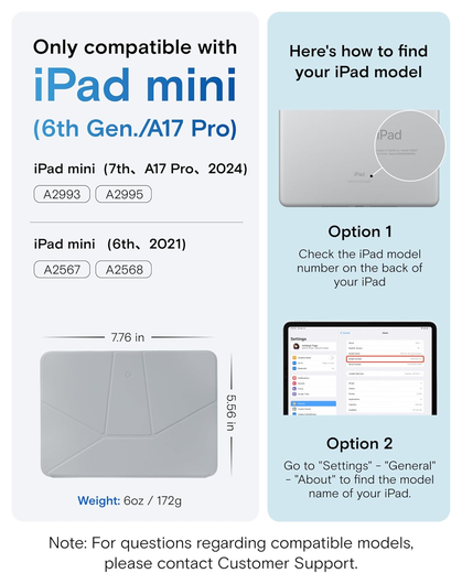 MOFT Dynamic Folio iPad Mini 7 / 6 Hoes Book Case met Standaard Grijs afbeelding 2