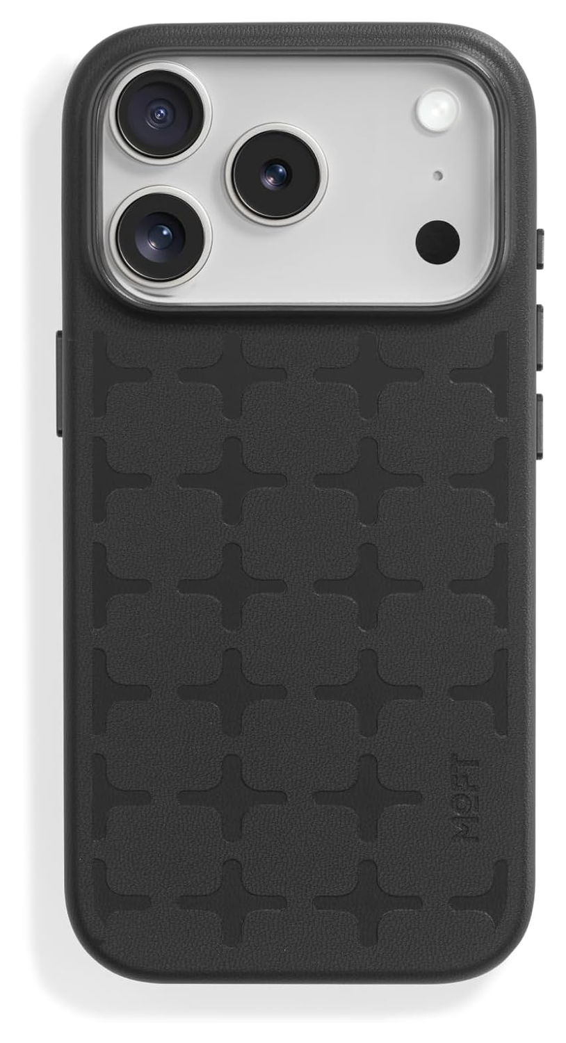 MOFT MOVAS Tombogo Snap iPhone 17 Pro Hoesje MagSafe Vegan Leer Zwart afbeelding 1