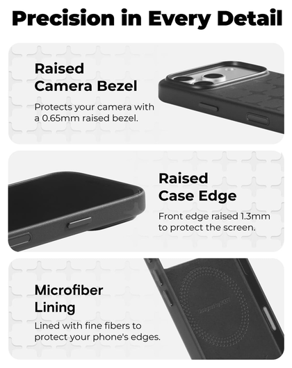 MOFT MOVAS Tombogo Snap iPhone 17 Pro Max Hoesje MagSafe Vegan Leer Zwart afbeelding 4