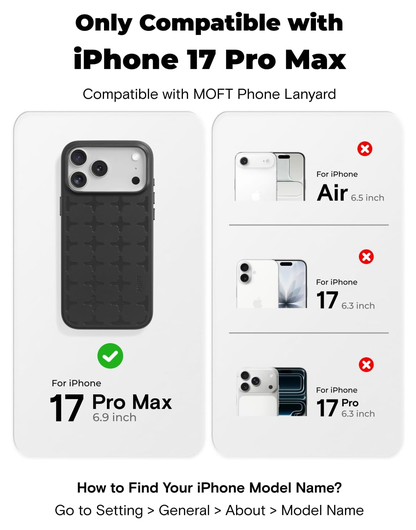 MOFT MOVAS Tombogo Snap iPhone 17 Pro Max Hoesje MagSafe Vegan Leer Zwart afbeelding 9