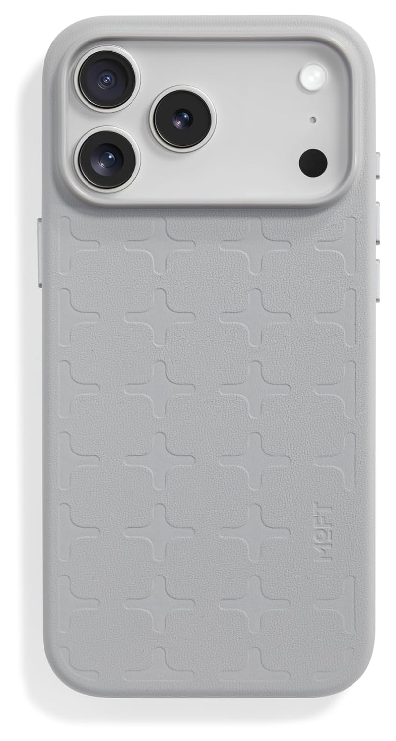 MOFT MOVAS Tombogo Snap iPhone 17 Pro Max Hoesje MagSafe Vegan Leer Grijs afbeelding 1