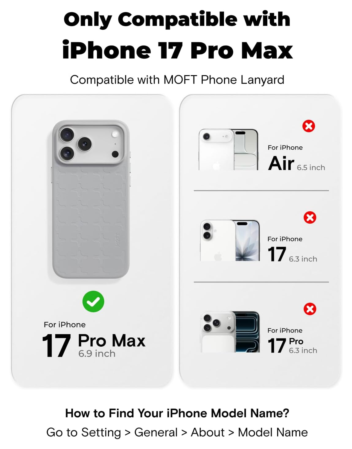 MOFT MOVAS Tombogo Snap iPhone 17 Pro Max Hoesje MagSafe Vegan Leer Grijs afbeelding 9