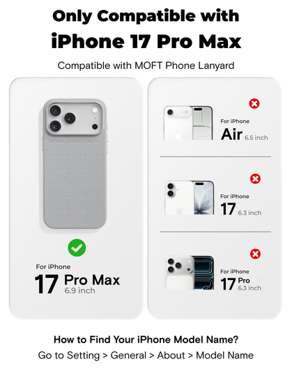 MOFT MOVAS Tombogo Snap iPhone 17 Pro Max Hoesje MagSafe Vegan Leer Grijs afbeelding 9