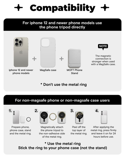 MOFT MOVAS Tombogo MagSafe Telefoonhouder met Uitklapbare Tripod Standaard Zwart afbeelding 8