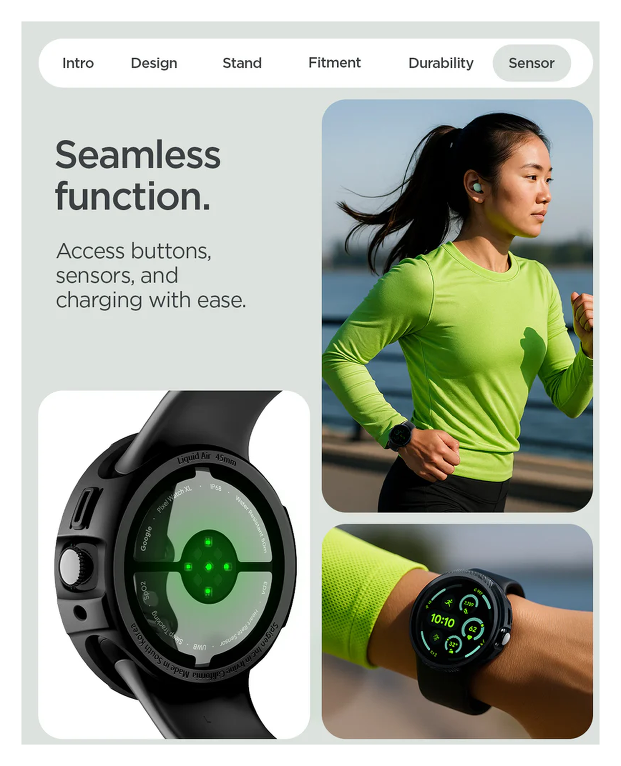 Spigen Liquid Air - Google Pixel Watch 4-45MM Hoesje - Matte Zwart afbeelding 16