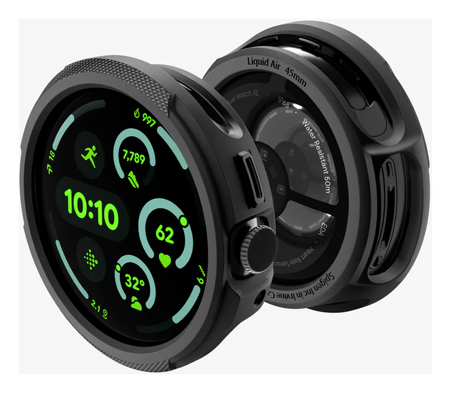 Spigen Liquid Air - Google Pixel Watch 4-45MM Hoesje - Matte Zwart afbeelding 3