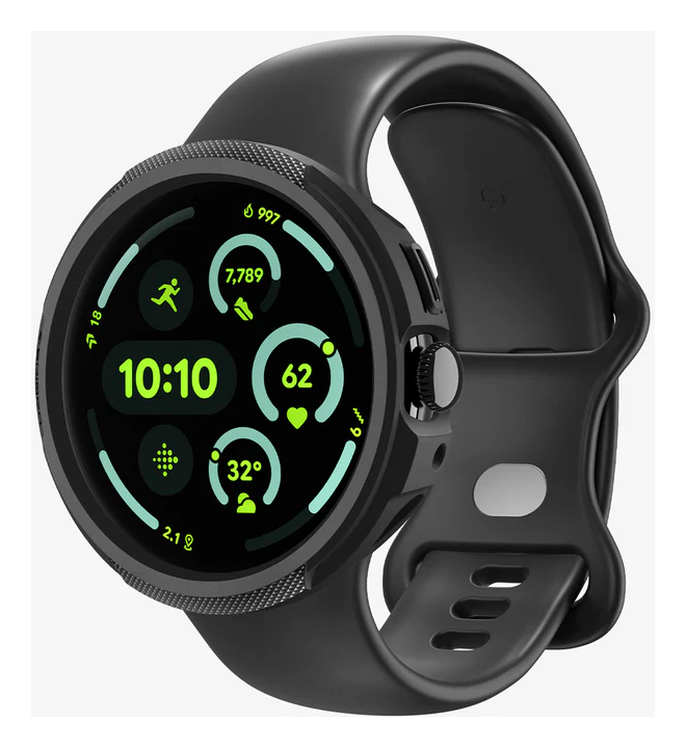 Spigen Liquid Air - Google Pixel Watch 4-45MM Hoesje - Matte Zwart afbeelding 4