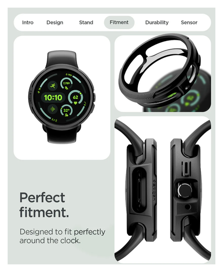 Spigen Liquid Air - Google Pixel Watch 4-45MM Hoesje - Matte Zwart afbeelding 14