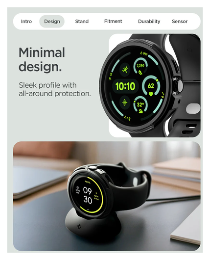 Spigen Liquid Air - Google Pixel Watch 4-45MM Hoesje - Matte Zwart afbeelding 18