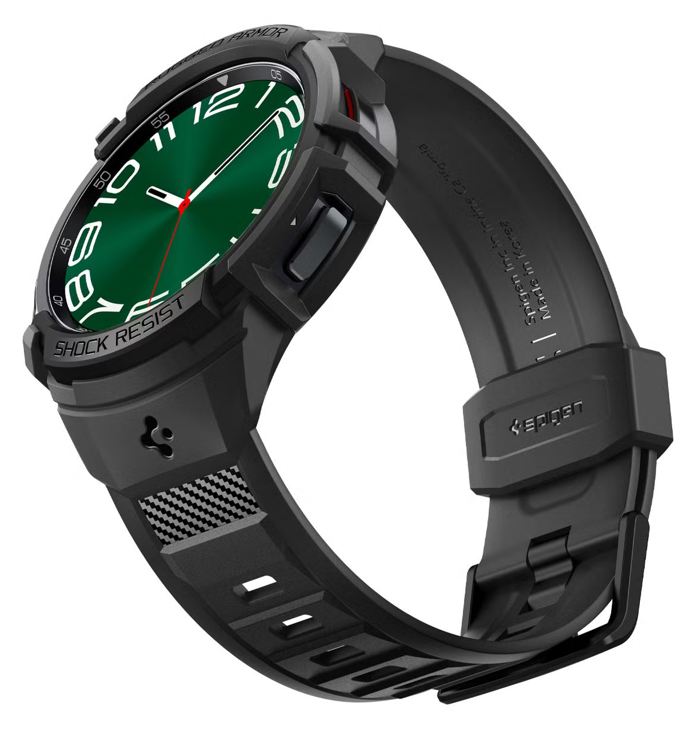 Spigen Rugged Armor - Samsung Galaxy Watch 6 Classic Hoesje Bumper Case - Zwart afbeelding 12