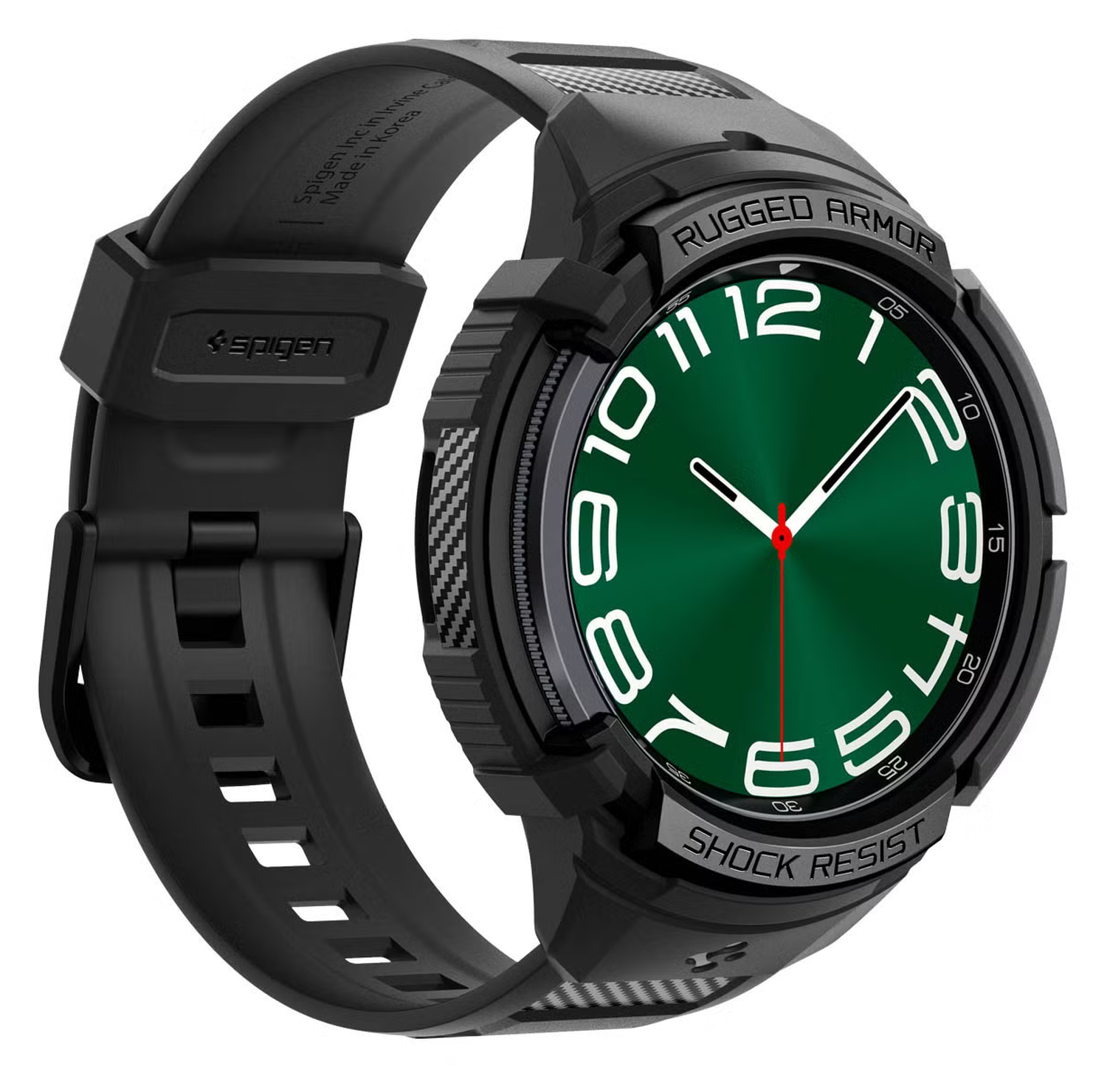 Spigen Rugged Armor - Samsung Galaxy Watch 6 Classic Hoesje Bumper Case - Zwart afbeelding 13