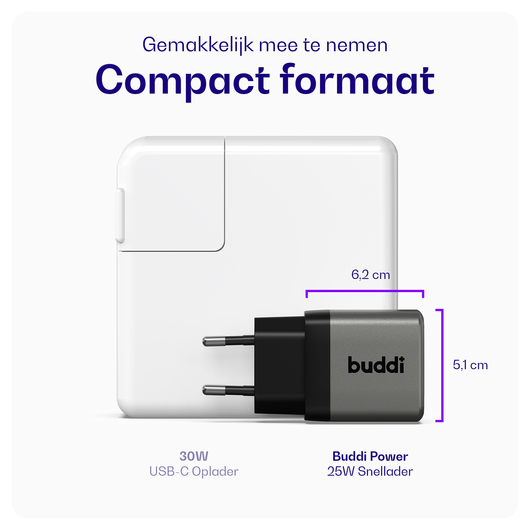 Buddi Power Qi2 / MagSafe Oplader 15W met 25W USB-C Adapter 1,5M Grijs afbeelding 7