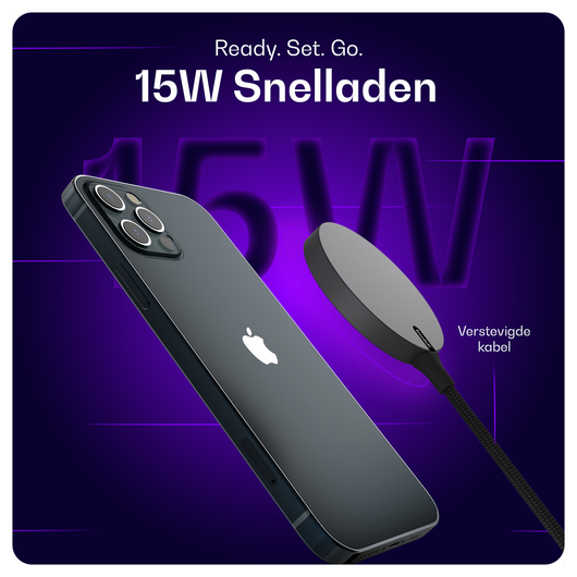 Buddi Power Qi2 / MagSafe Oplader 15W met 25W USB-C Adapter 1,5M Grijs afbeelding 3