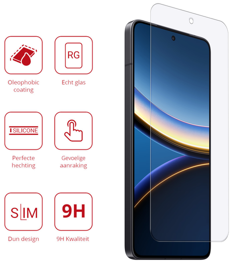 Rosso Xiaomi Poco F7 Pro 9H Tempered Glass Screen Protector afbeelding 2