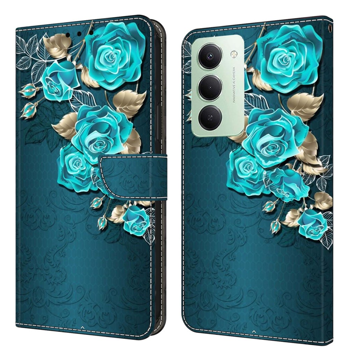 Xiaomi Redmi 15 (5G) Hoesje Portemonnee Book Case Roos Print afbeelding 1