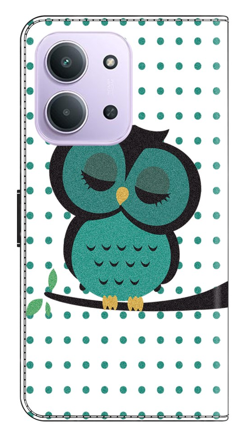 Xiaomi Redmi 15C Hoesje Portemonnee Book Case Uil Print afbeelding 6