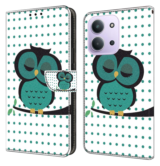 Xiaomi Redmi 15C Hoesje Portemonnee Book Case Uil Print afbeelding 1