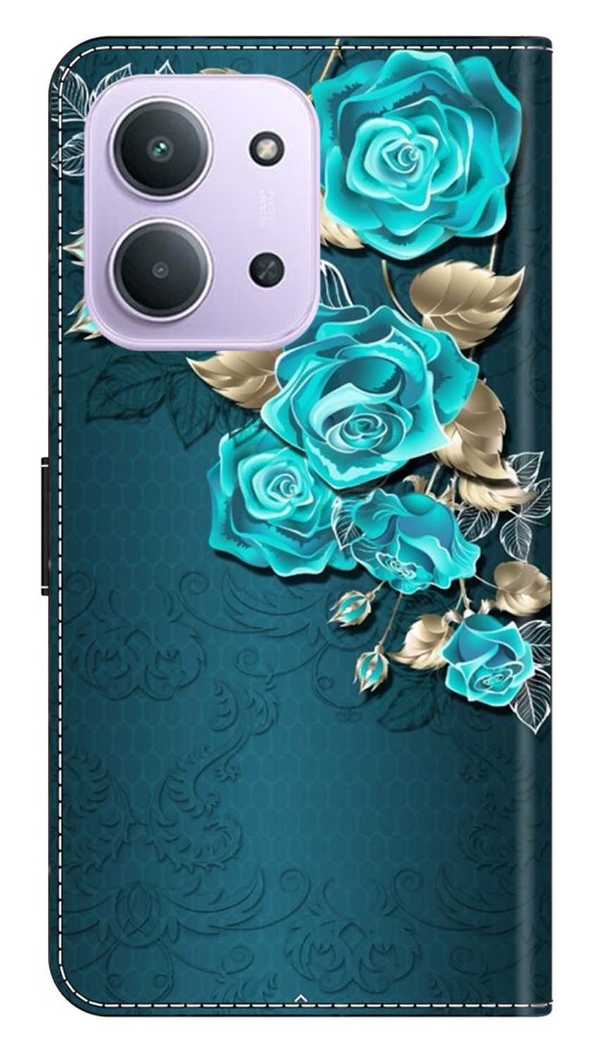 Xiaomi Redmi 15C Hoesje Portemonnee Book Case Roos Print afbeelding 6