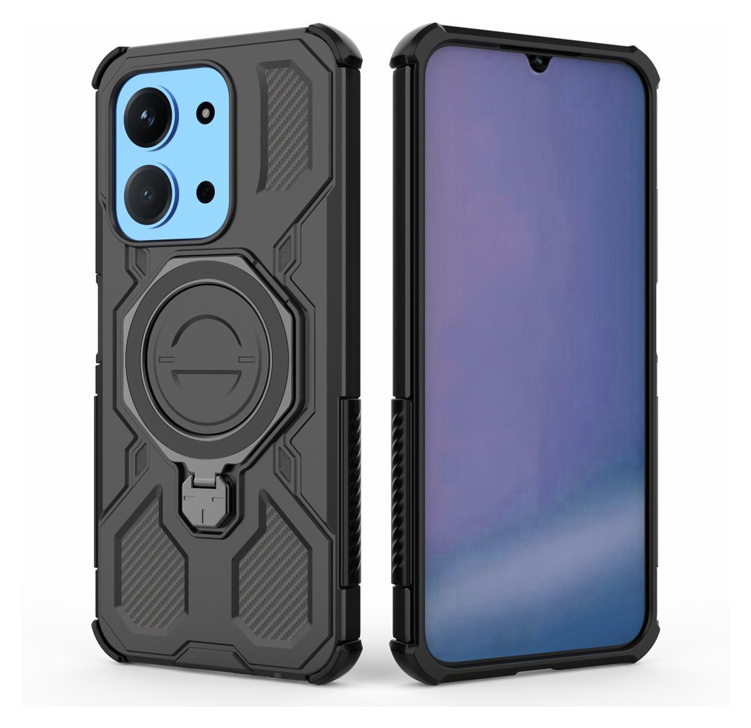 Xiaomi Redmi 15C Hoesje MagSafe 360° Standaard Zwart afbeelding 2