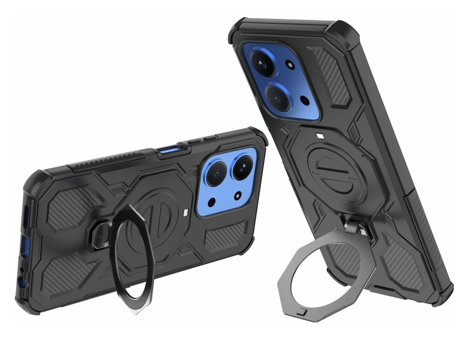 Xiaomi Redmi 15C Hoesje MagSafe 360° Standaard Zwart afbeelding 5