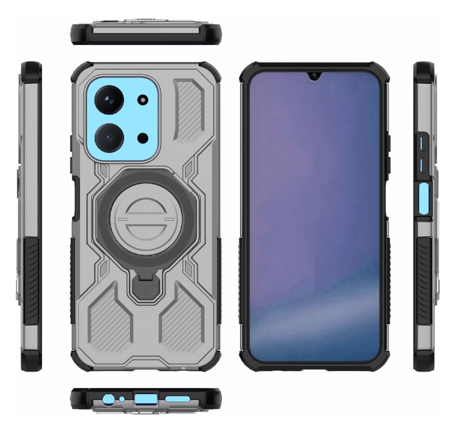 Xiaomi Redmi 15C Hoesje MagSafe 360° Standaard Grijs afbeelding 10