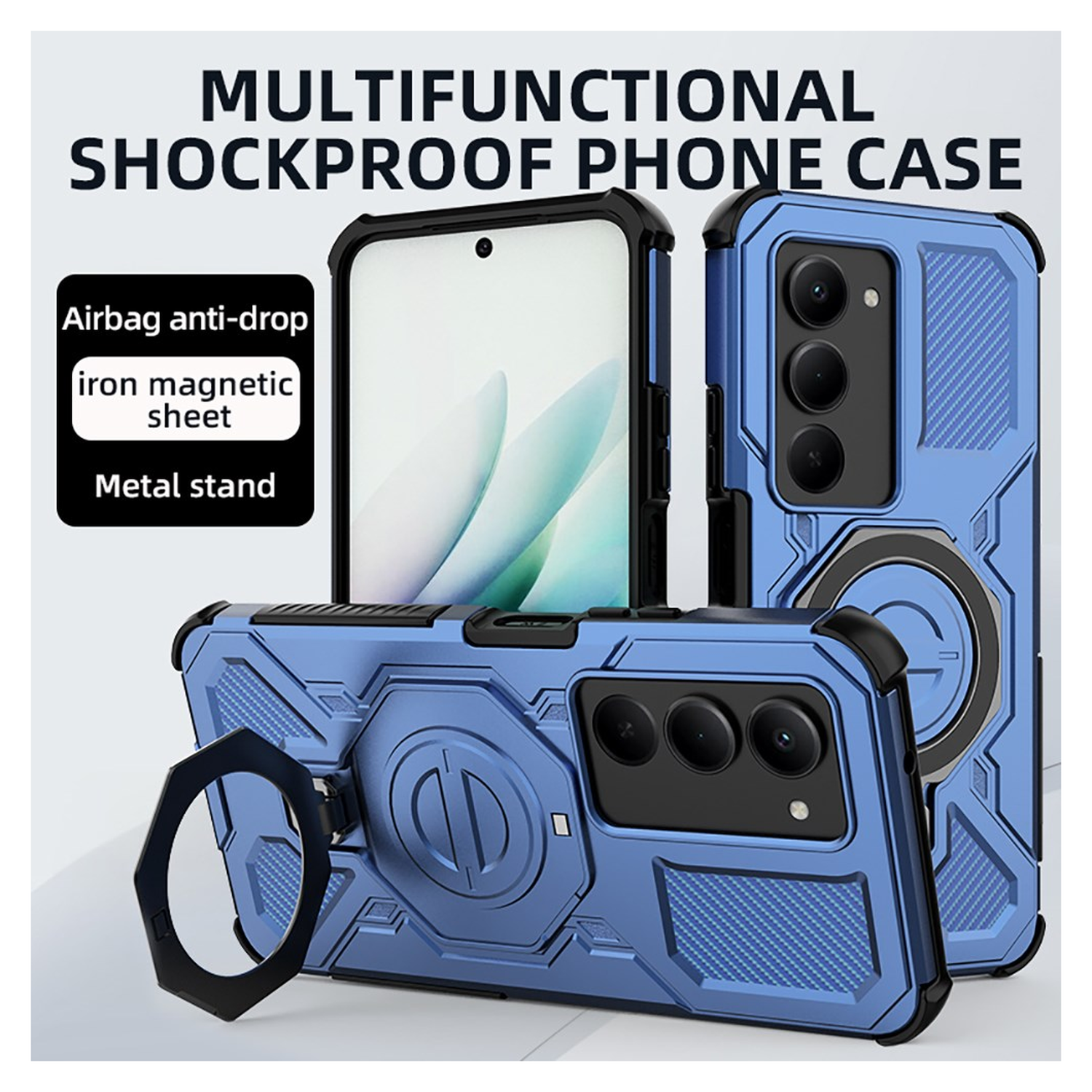 Xiaomi Redmi 15 5G Hoesje MagSafe 360° Standaard Zwart afbeelding 2