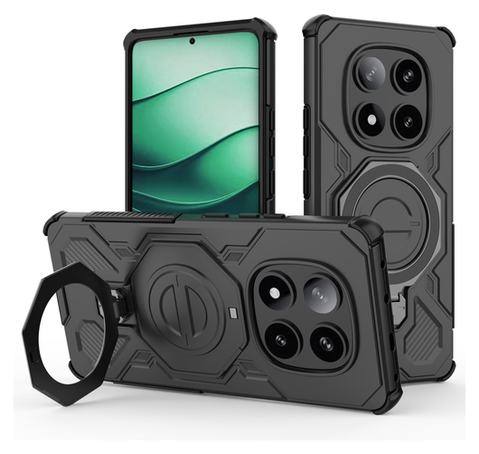 Xiaomi Redmi Note 14 Pro 5G Hoesje MagSafe 360° Standaard Zwart afbeelding 1