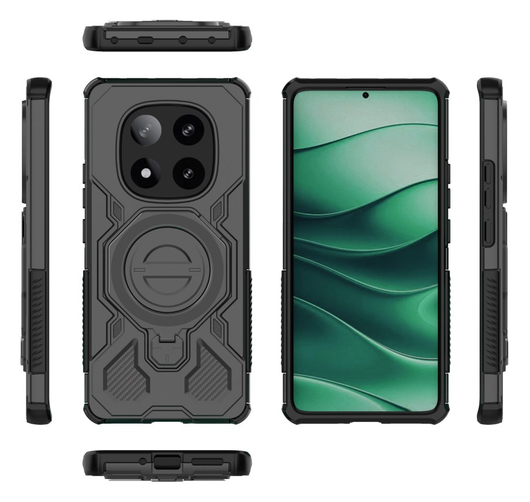 Xiaomi Redmi Note 14 Pro 5G Hoesje MagSafe 360° Standaard Zwart afbeelding 9