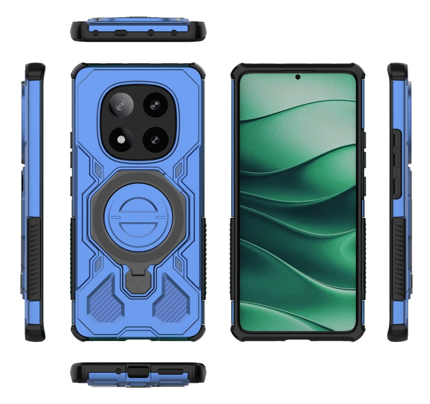 Xiaomi Redmi Note 14 Pro 5G Hoesje MagSafe 360° Standaard Blauw afbeelding 9