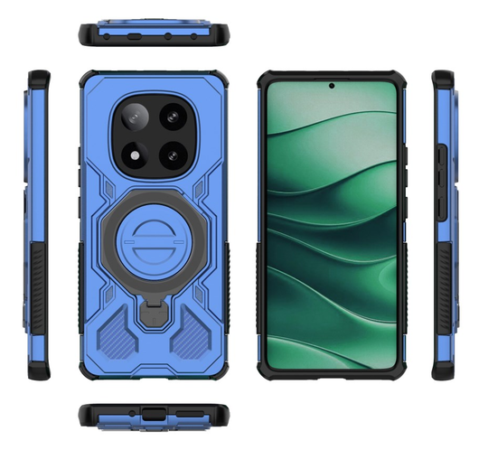 Xiaomi Redmi Note 14 Pro 5G Hoesje MagSafe 360° Standaard Blauw afbeelding 9