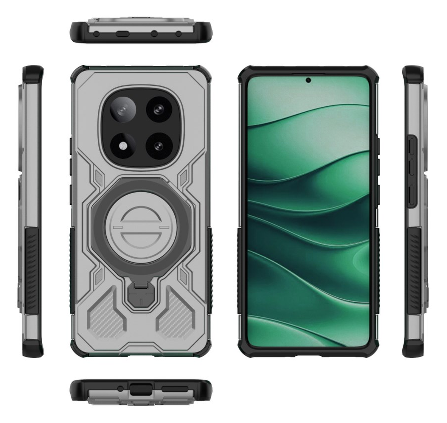 Xiaomi Redmi Note 14 Pro 5G Hoesje MagSafe 360° Standaard Grijs afbeelding 9