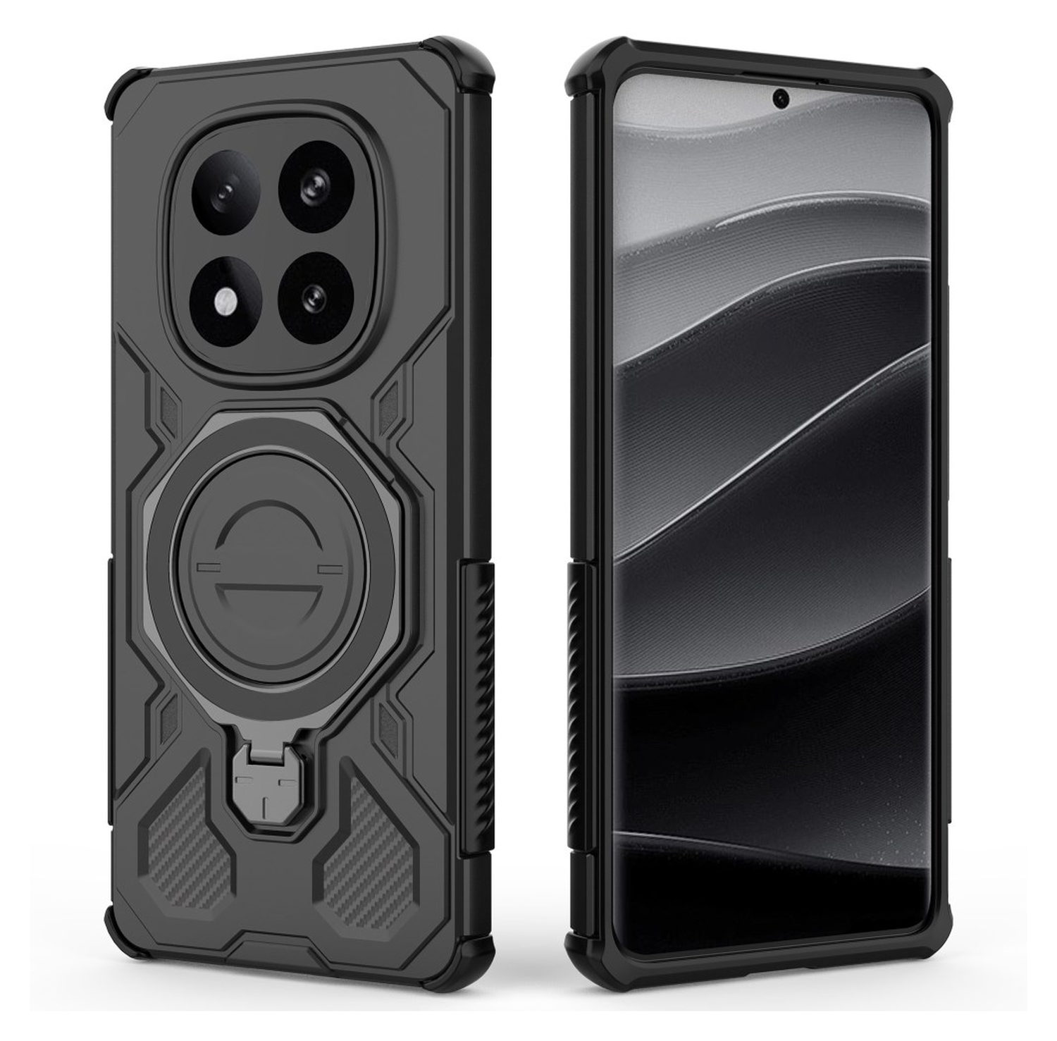 Xiaomi Redmi Note 14 Pro Plus Hoesje MagSafe 360° Standaard Zwart afbeelding 5