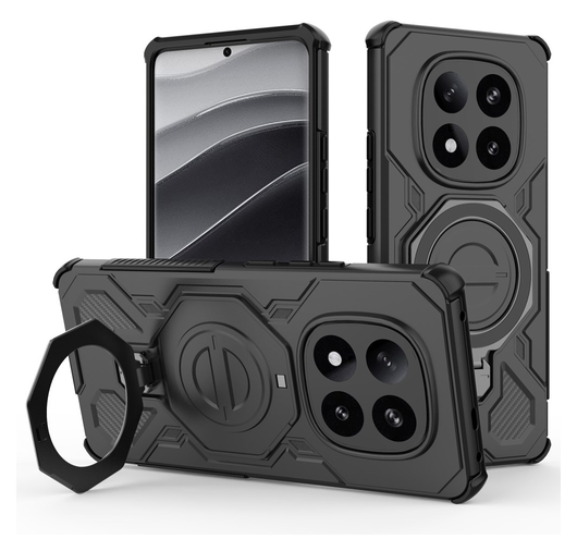 Xiaomi Redmi Note 14 Pro Plus Hoesje MagSafe 360° Standaard Zwart afbeelding 1