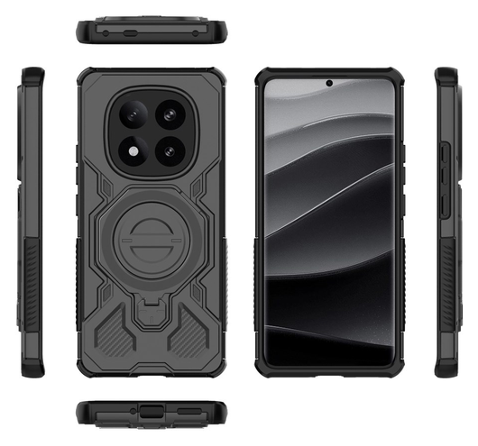 Xiaomi Redmi Note 14 Pro Plus Hoesje MagSafe 360° Standaard Zwart afbeelding 9