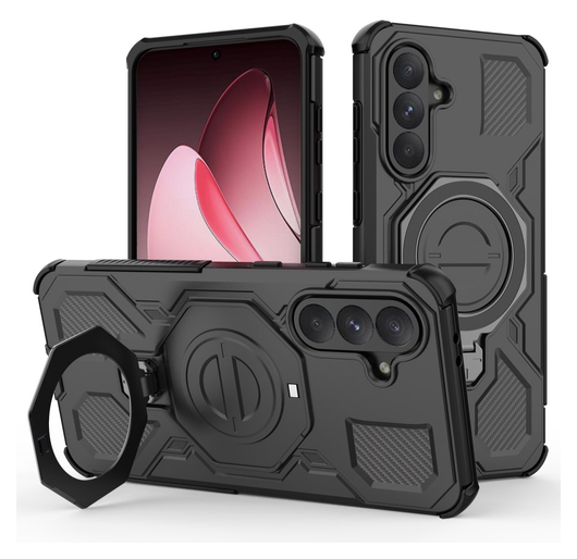 Samsung Galaxy A56 Hoesje MagSafe 360° Standaard Zwart afbeelding 1