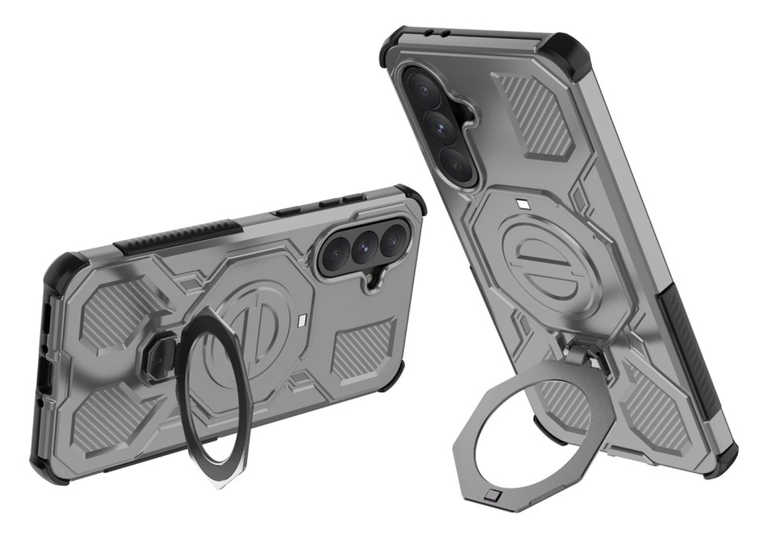 Samsung Galaxy A56 Hoesje MagSafe 360° Standaard Grijs afbeelding 2