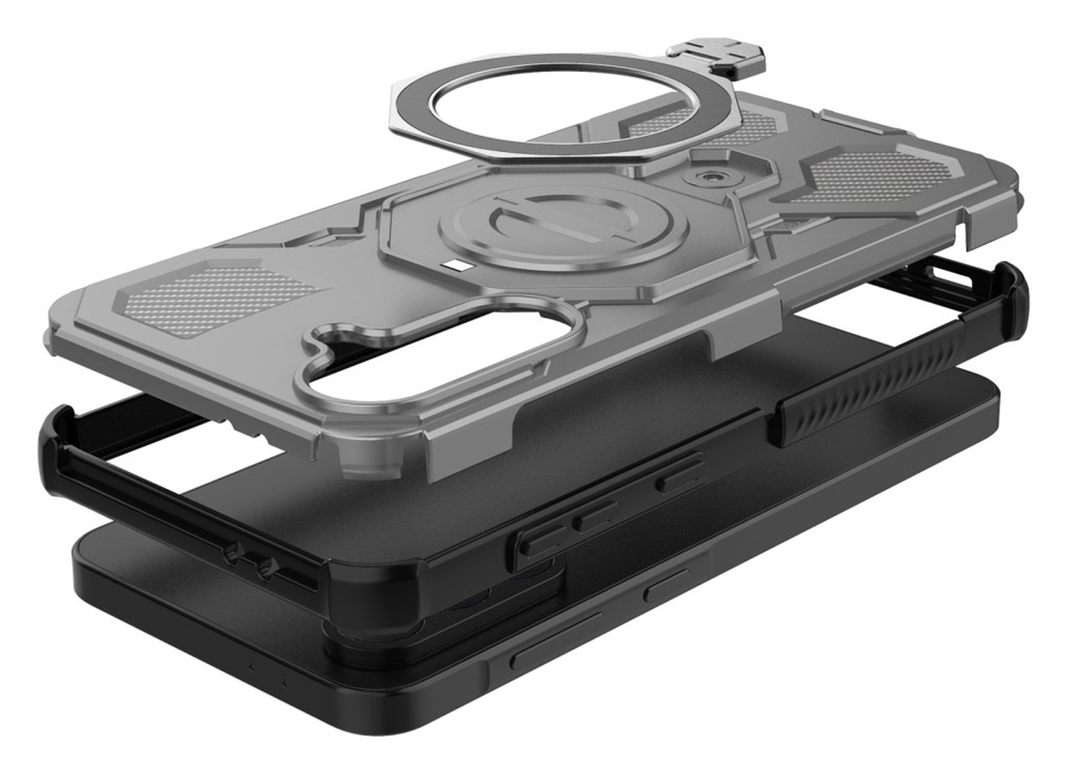 Samsung Galaxy A56 Hoesje MagSafe 360° Standaard Grijs afbeelding 4