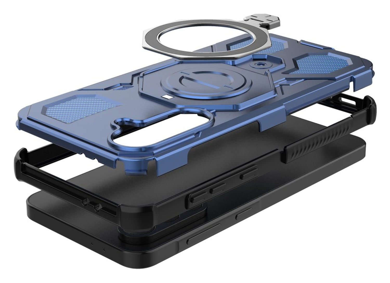 Samsung Galaxy A56 Hoesje MagSafe 360° Standaard Blauw afbeelding 4