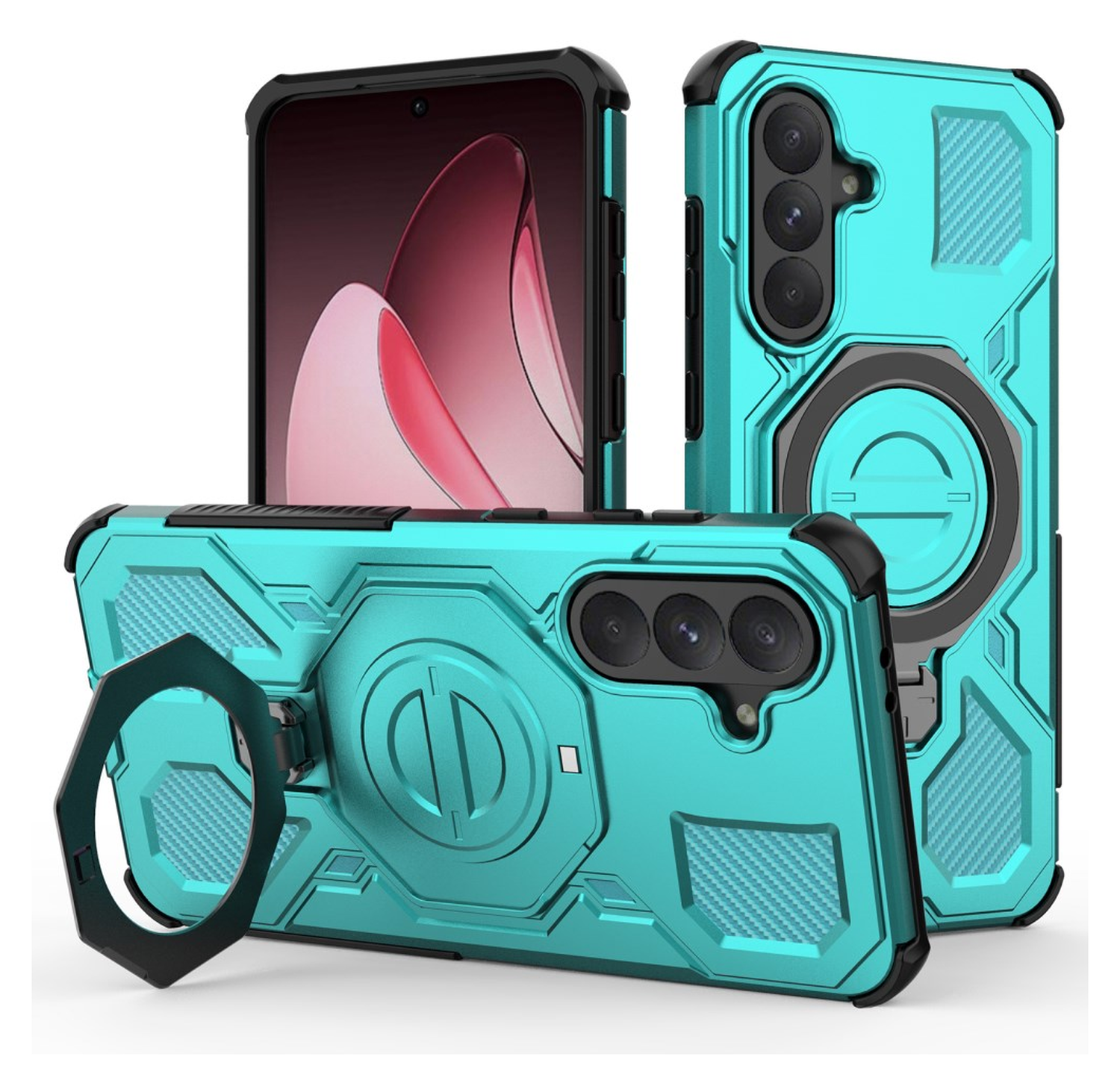 Samsung Galaxy A56 Hoesje MagSafe 360° Standaard Lichtblauw afbeelding 1