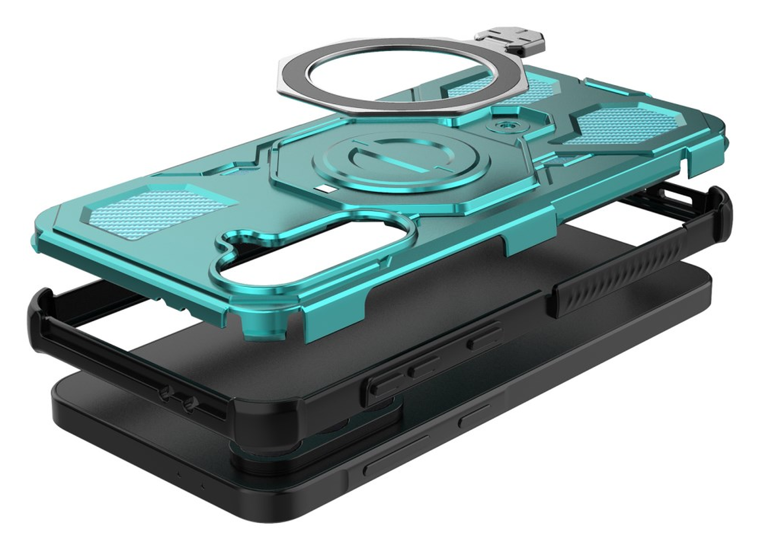 Samsung Galaxy A56 Hoesje MagSafe 360° Standaard Lichtblauw afbeelding 4